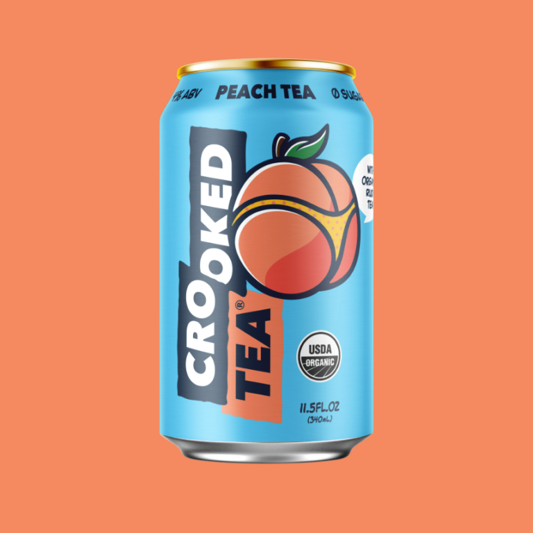 Hard Tea Raspberry Peach Crooked Tea, Zero Sugar Hard Iced Tea - Lemon, Peach & Raspberry Drinks