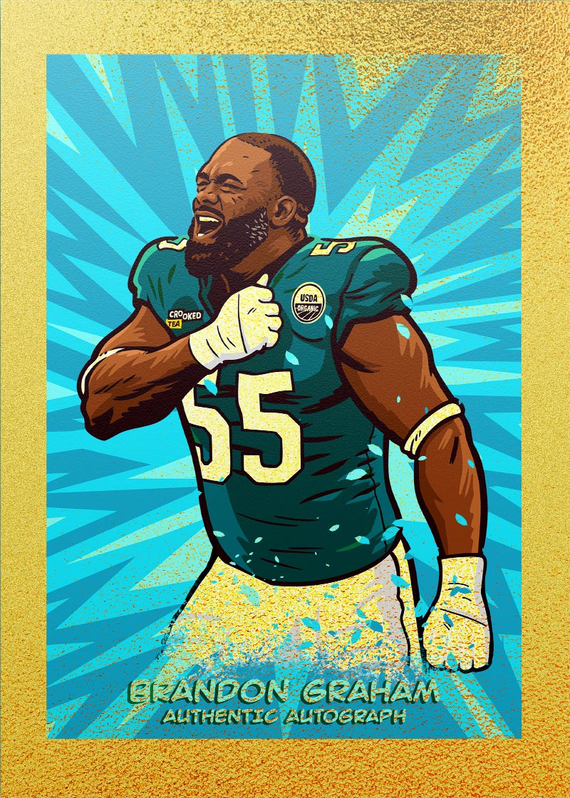 Brandon Graham "Chest Pound" collectible card 4