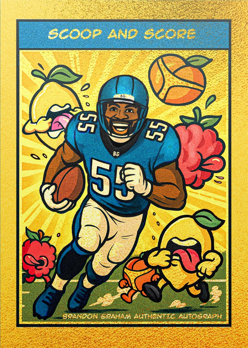Brandon Graham "Scoop & Score" collectible card 4