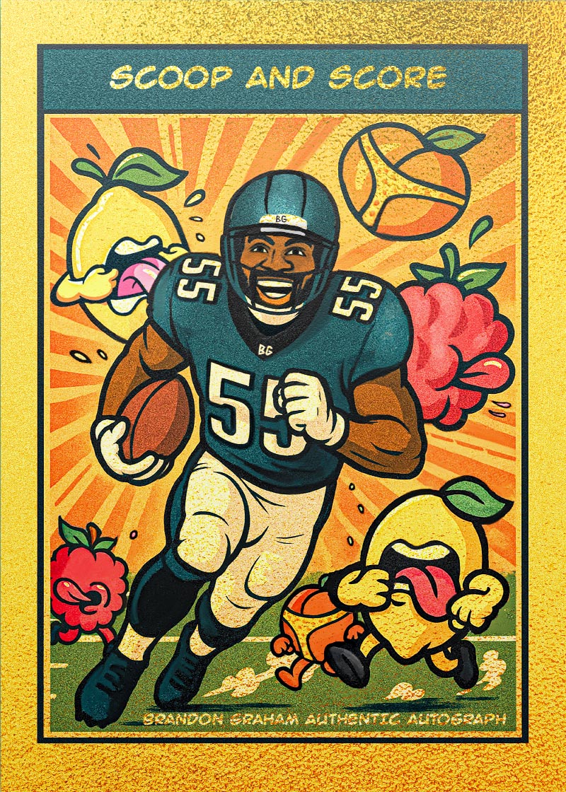 Brandon Graham "Scoop & Score" collectible card 6