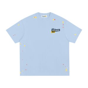 Crooked Tea Blue Paint Splatter T-Shirt
