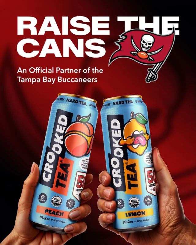 Cheers, Buccaneers Krewe! 🏴‍☠️

We are very excited to announce that Crooked Tea is an Official Partner of the Tampa Bay Buccaneers 🏴‍☠️🍋🍑
Let’s raise a can to the start of their 50th season! 

See you at Raymond James 😉 @buccaneers @rjstadium