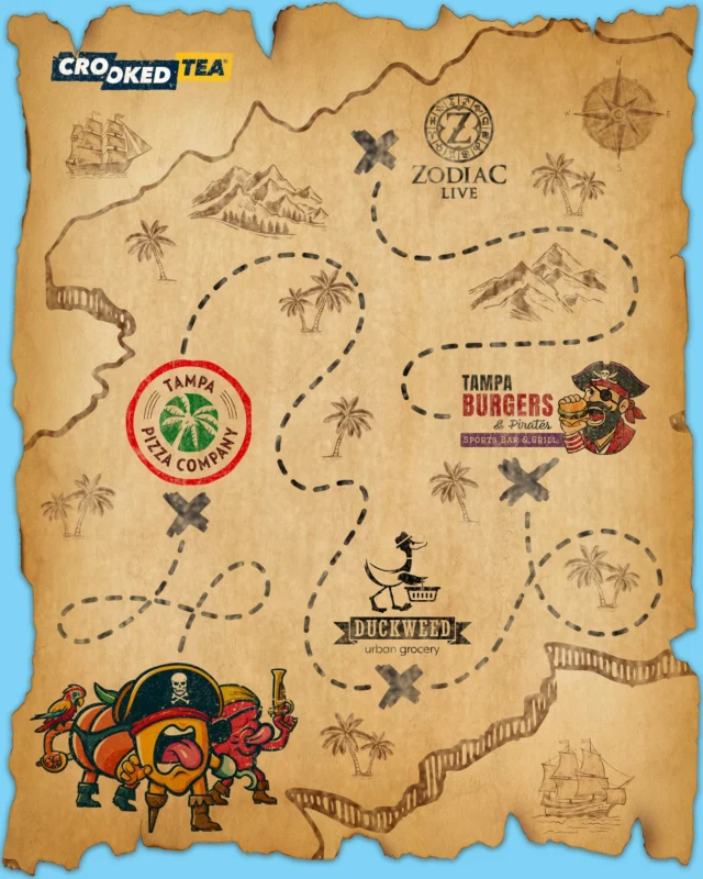 If ye find yerself lost at Gasparilla this weekend, fear not… follow the booty 😏🍑 
We’ve charted the course so ye can drink Crooked Tea the entire time🫡 Word on the Bay is… if ye spot somethin’ peachy floatin’ a little too high above the chaos… you’re close. Real close.

See you this weekend Tampa Bay!!!! 🏴‍☠️🎊☠️🍋🍑
•
•
•
 #CrookedTea #DrinkCrookedTea  #TampaBay #gasparilla